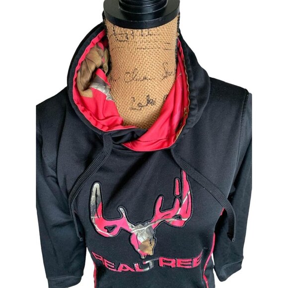 🍒 2/$20 🍒 Real Tree Black and Hot Pink Hoodie Small - Picture 3 of 4